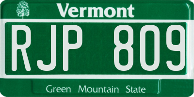 VT license plate RJP809