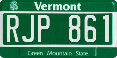 VT license plate RJP861