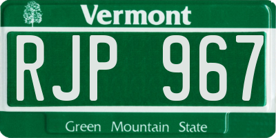 VT license plate RJP967