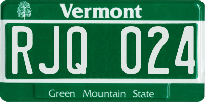 VT license plate RJQ024
