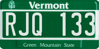VT license plate RJQ133