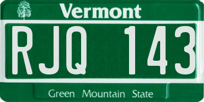 VT license plate RJQ143