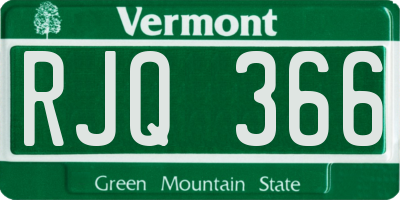 VT license plate RJQ366