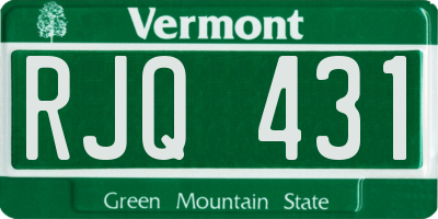 VT license plate RJQ431