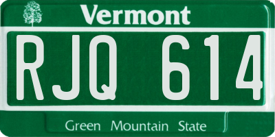 VT license plate RJQ614