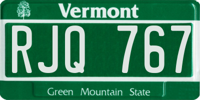 VT license plate RJQ767
