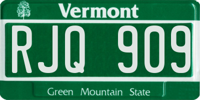 VT license plate RJQ909