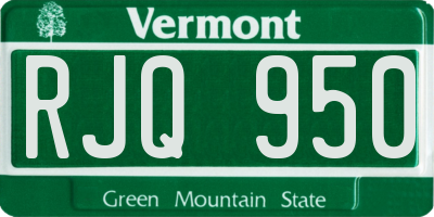 VT license plate RJQ950