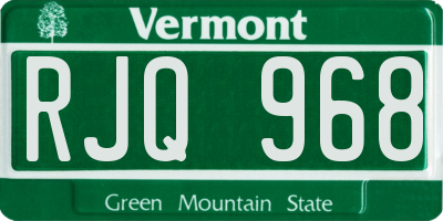 VT license plate RJQ968