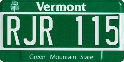 VT license plate RJR115