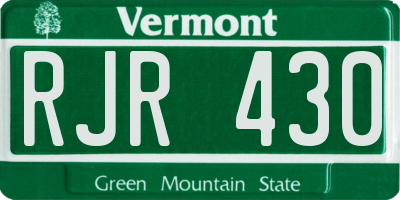 VT license plate RJR430