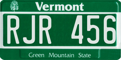 VT license plate RJR456