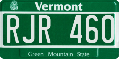VT license plate RJR460