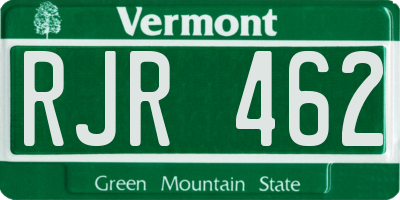 VT license plate RJR462