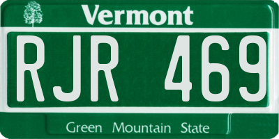 VT license plate RJR469