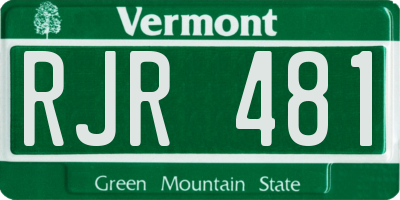 VT license plate RJR481