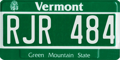 VT license plate RJR484