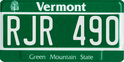 VT license plate RJR490