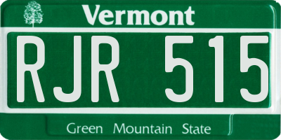 VT license plate RJR515