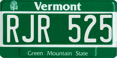 VT license plate RJR525