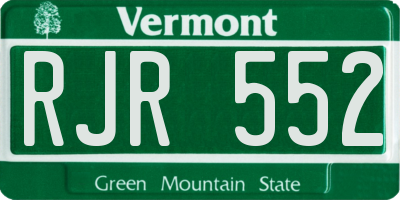 VT license plate RJR552
