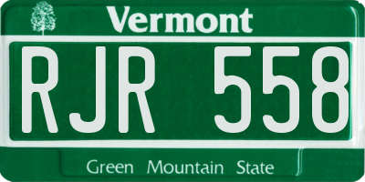 VT license plate RJR558