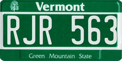 VT license plate RJR563