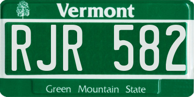 VT license plate RJR582