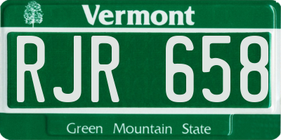 VT license plate RJR658