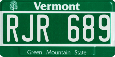 VT license plate RJR689
