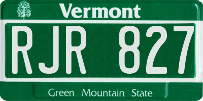VT license plate RJR827