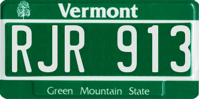 VT license plate RJR913