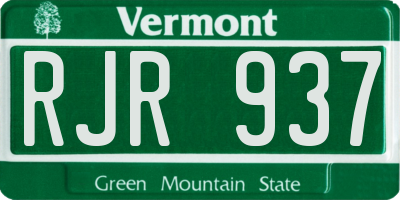 VT license plate RJR937