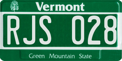 VT license plate RJS028