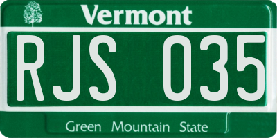 VT license plate RJS035