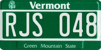 VT license plate RJS048