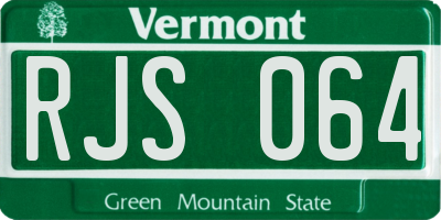 VT license plate RJS064