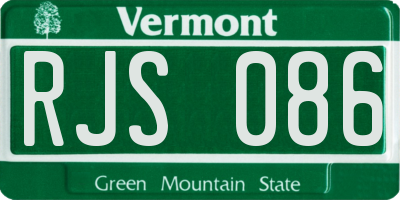 VT license plate RJS086