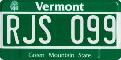VT license plate RJS099