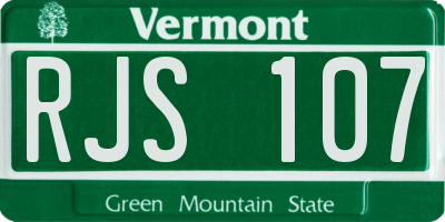 VT license plate RJS107