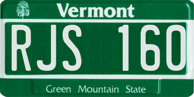 VT license plate RJS160
