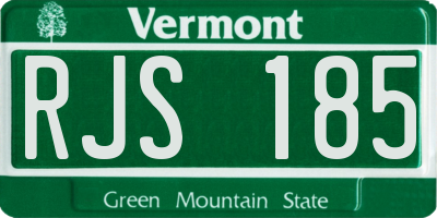 VT license plate RJS185