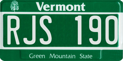 VT license plate RJS190