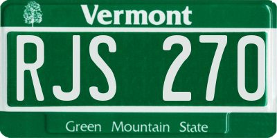 VT license plate RJS270