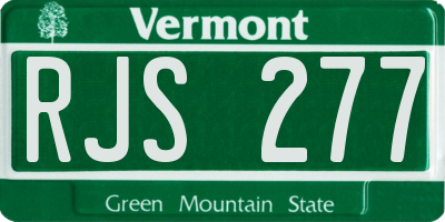 VT license plate RJS277