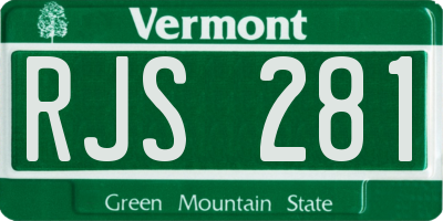 VT license plate RJS281