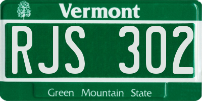 VT license plate RJS302