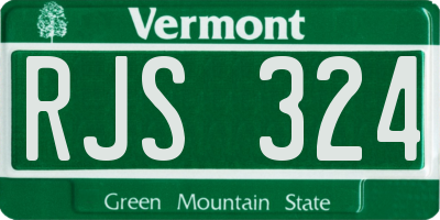 VT license plate RJS324
