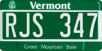 VT license plate RJS347