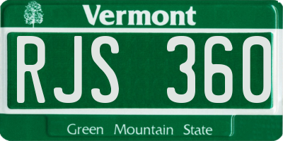 VT license plate RJS360